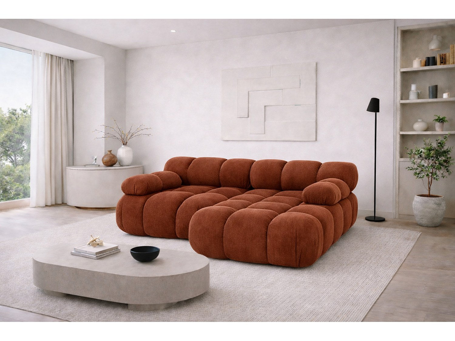 Canapé modulable marron tissu