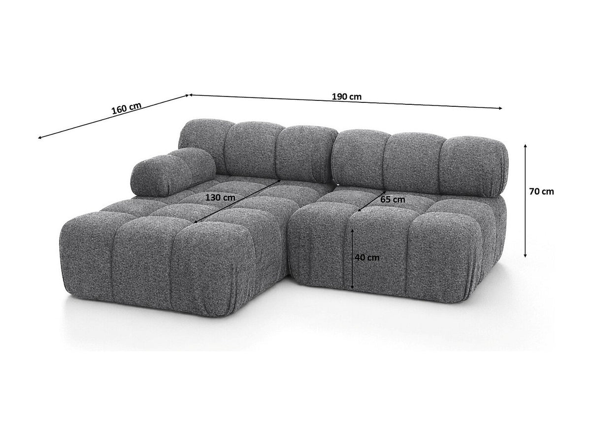 Canapé modulable gris tissu
