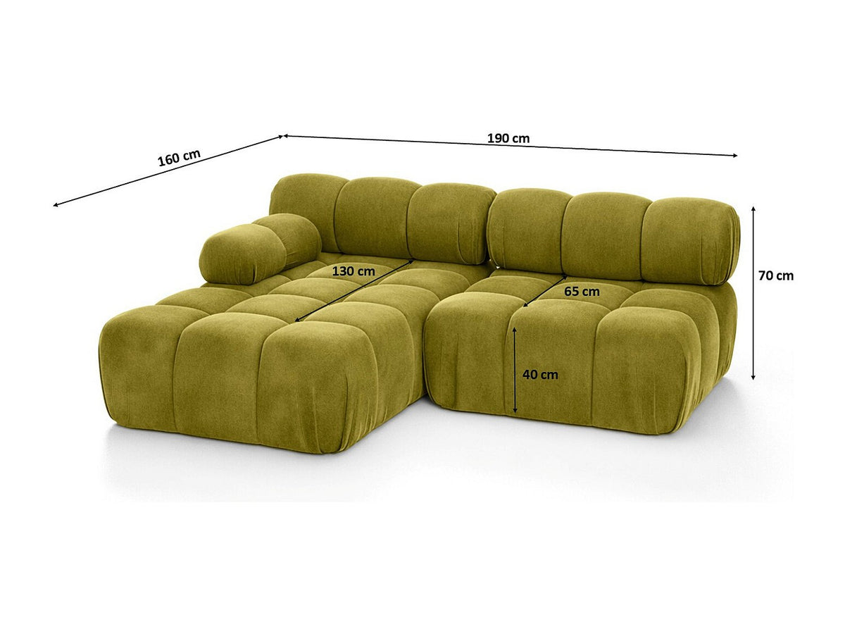 Canapé modulable vert tissu