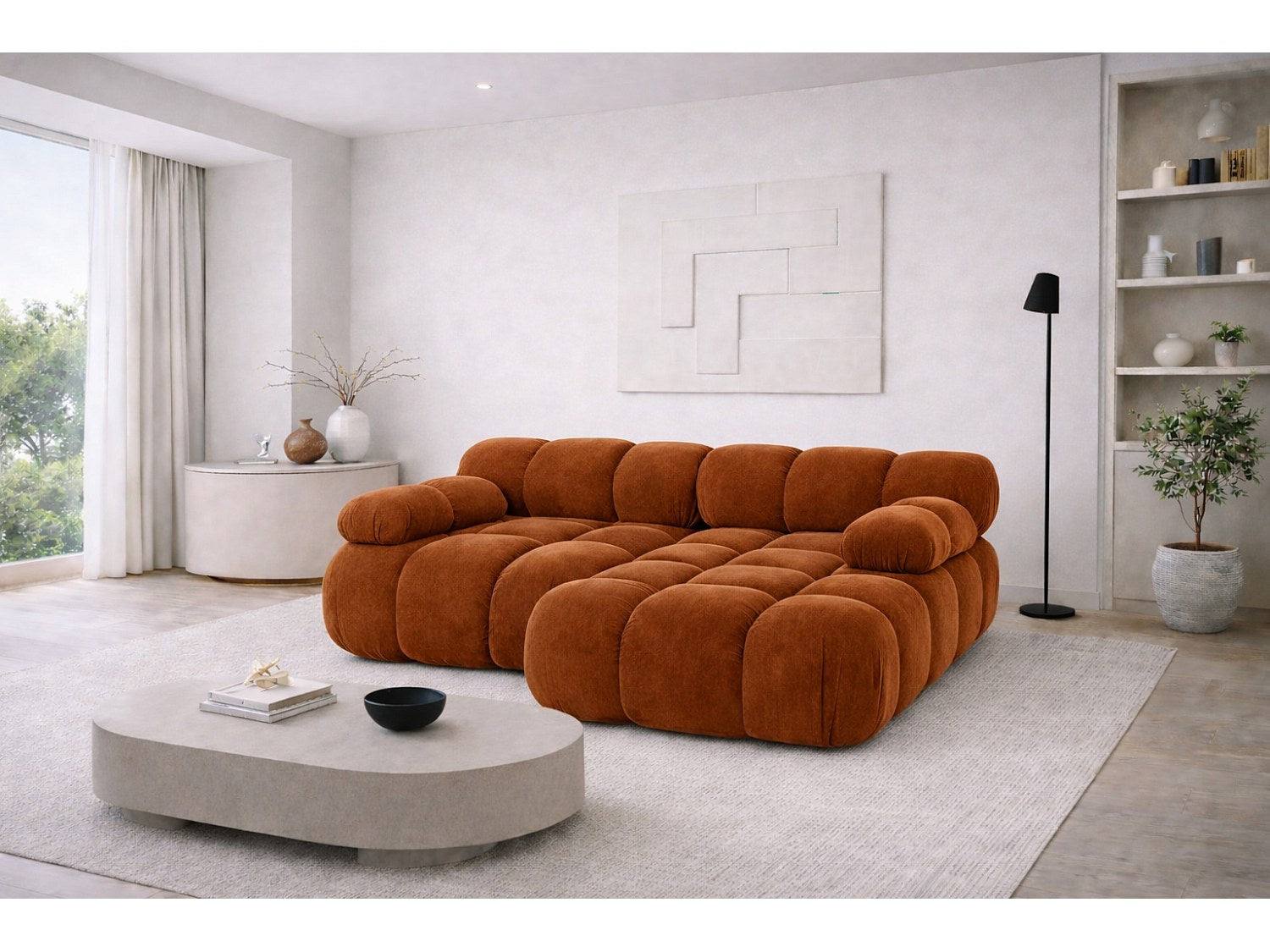 Canapé modulable marron tissu