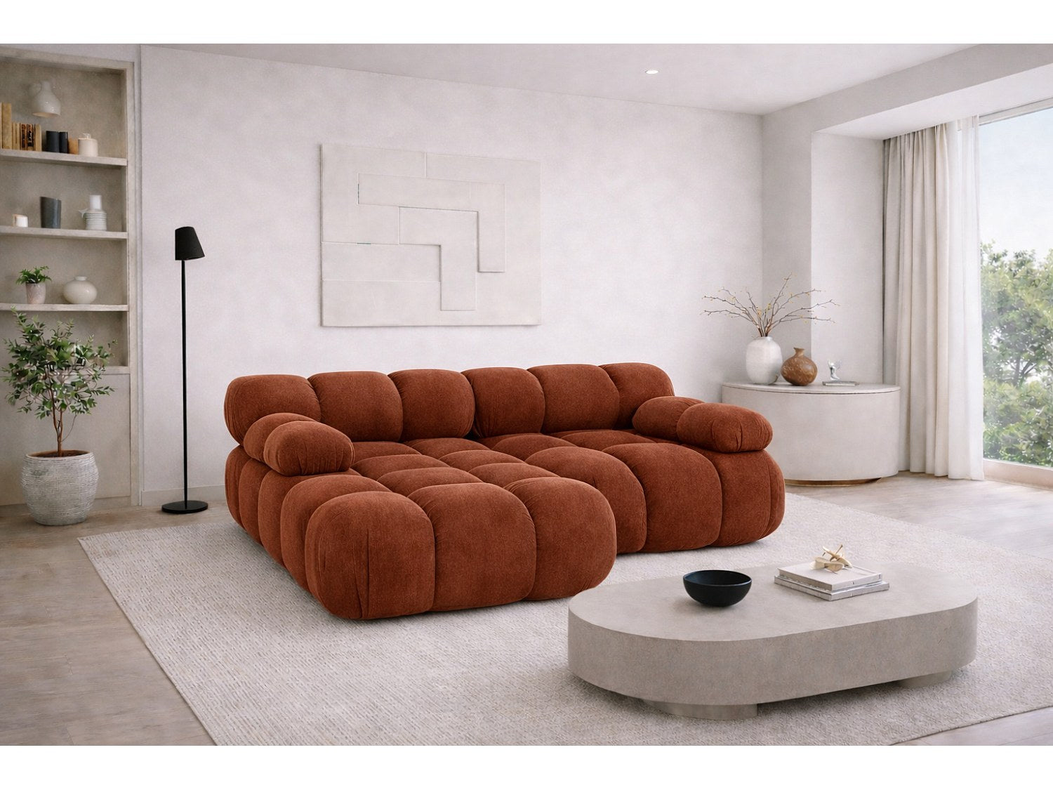 Canapé modulable marron tissu