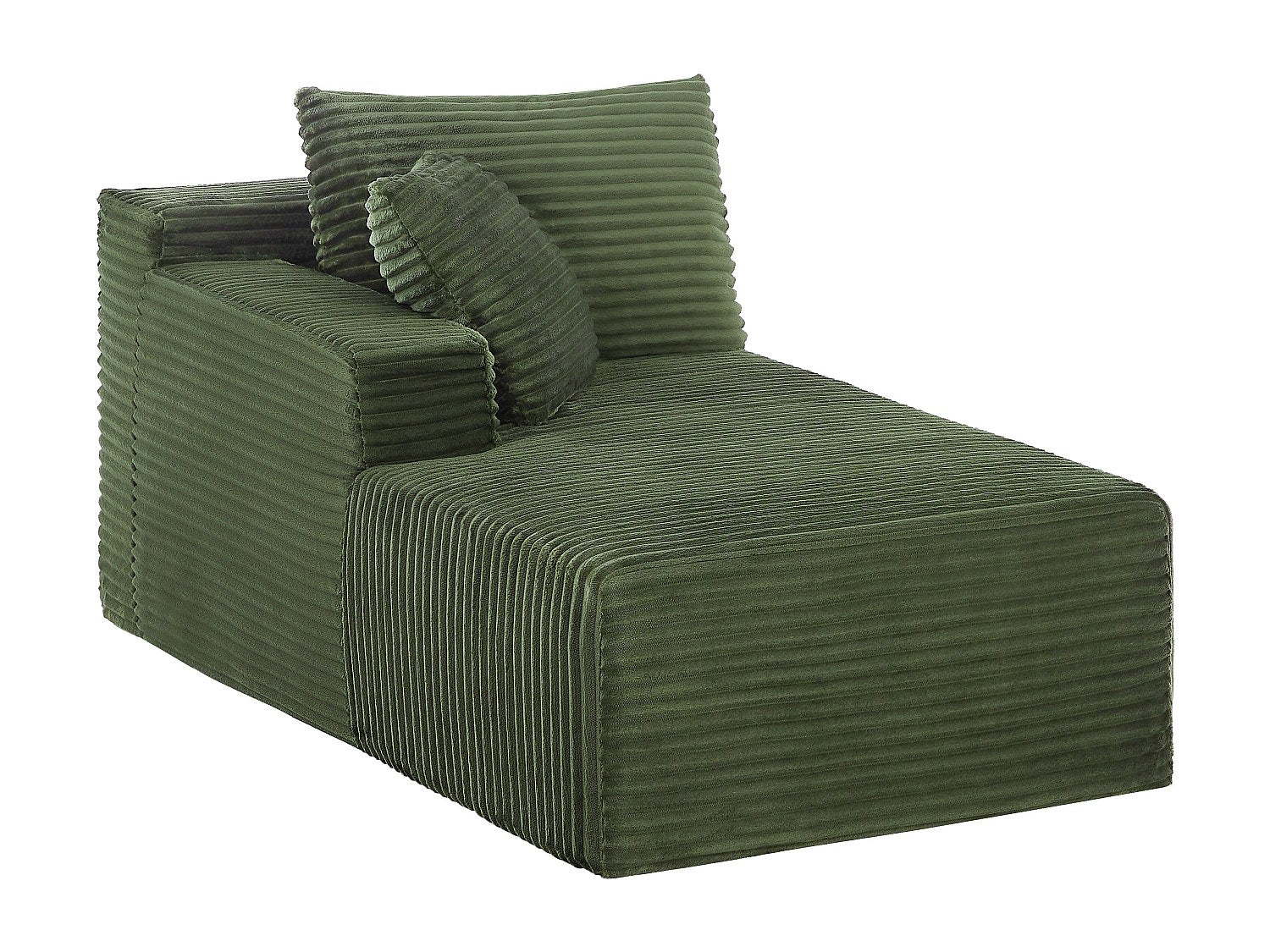 Canapé modulable 3 places vert tissu