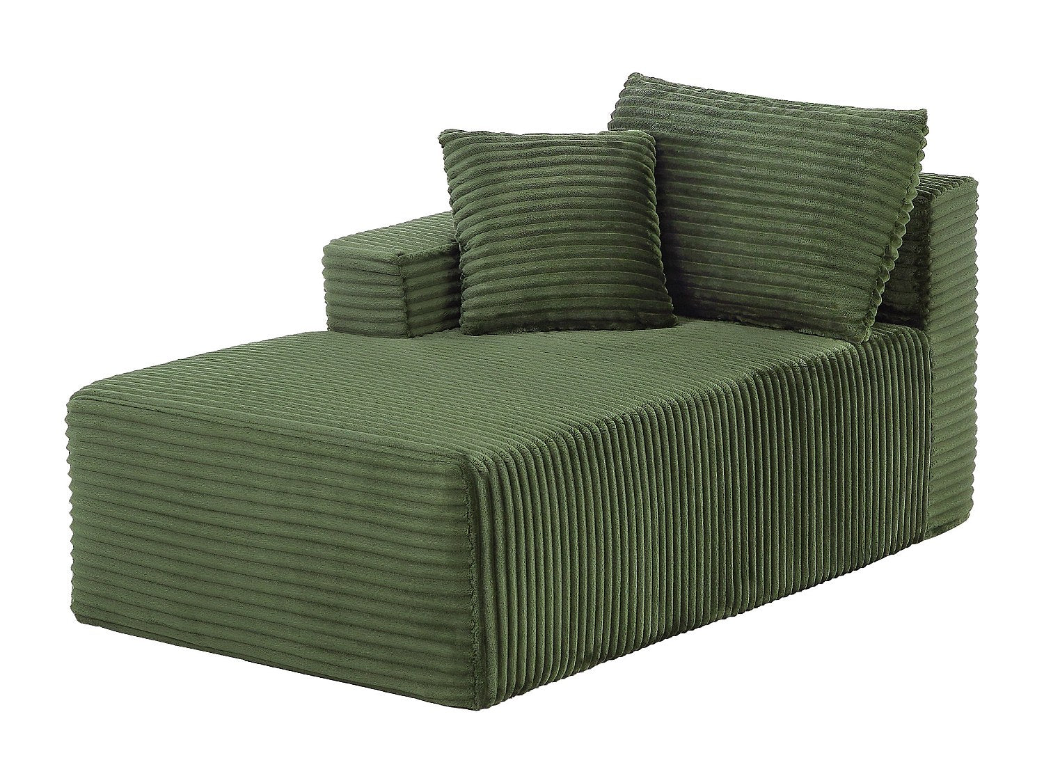 Canapé modulable 3 places vert tissu