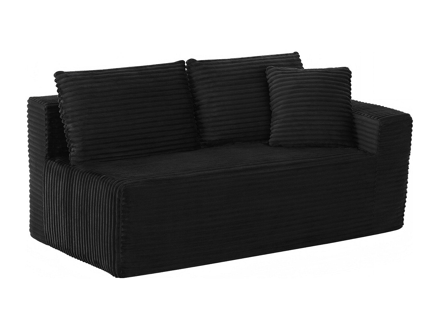 Angle pour canapé modulable 3 places noir tissu