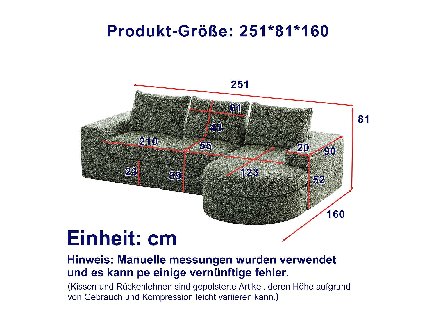 Méridienne pour canapé modulable 3 places vert tissu