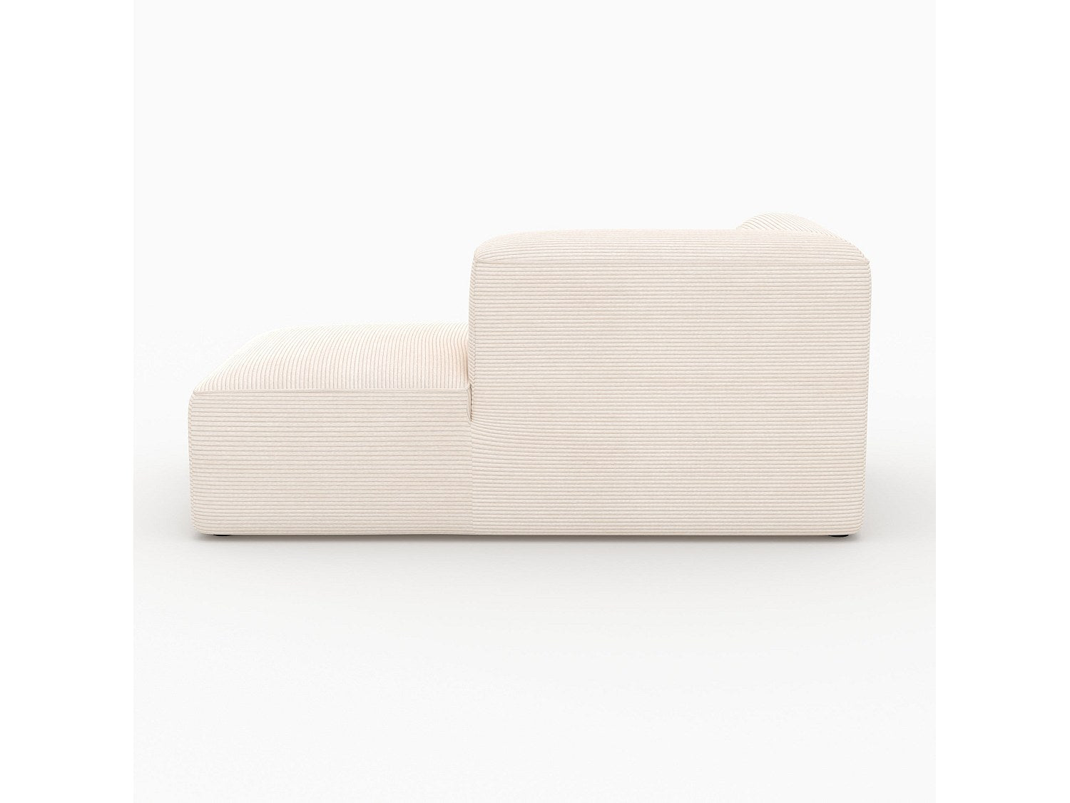 Méridienne pour canapé modulable blanc velours - Mina