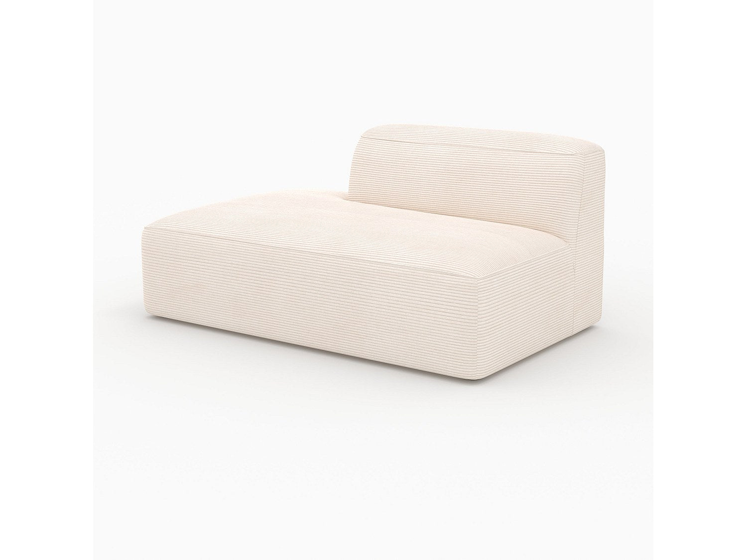 Méridienne pour canapé modulable blanc velours - Mina