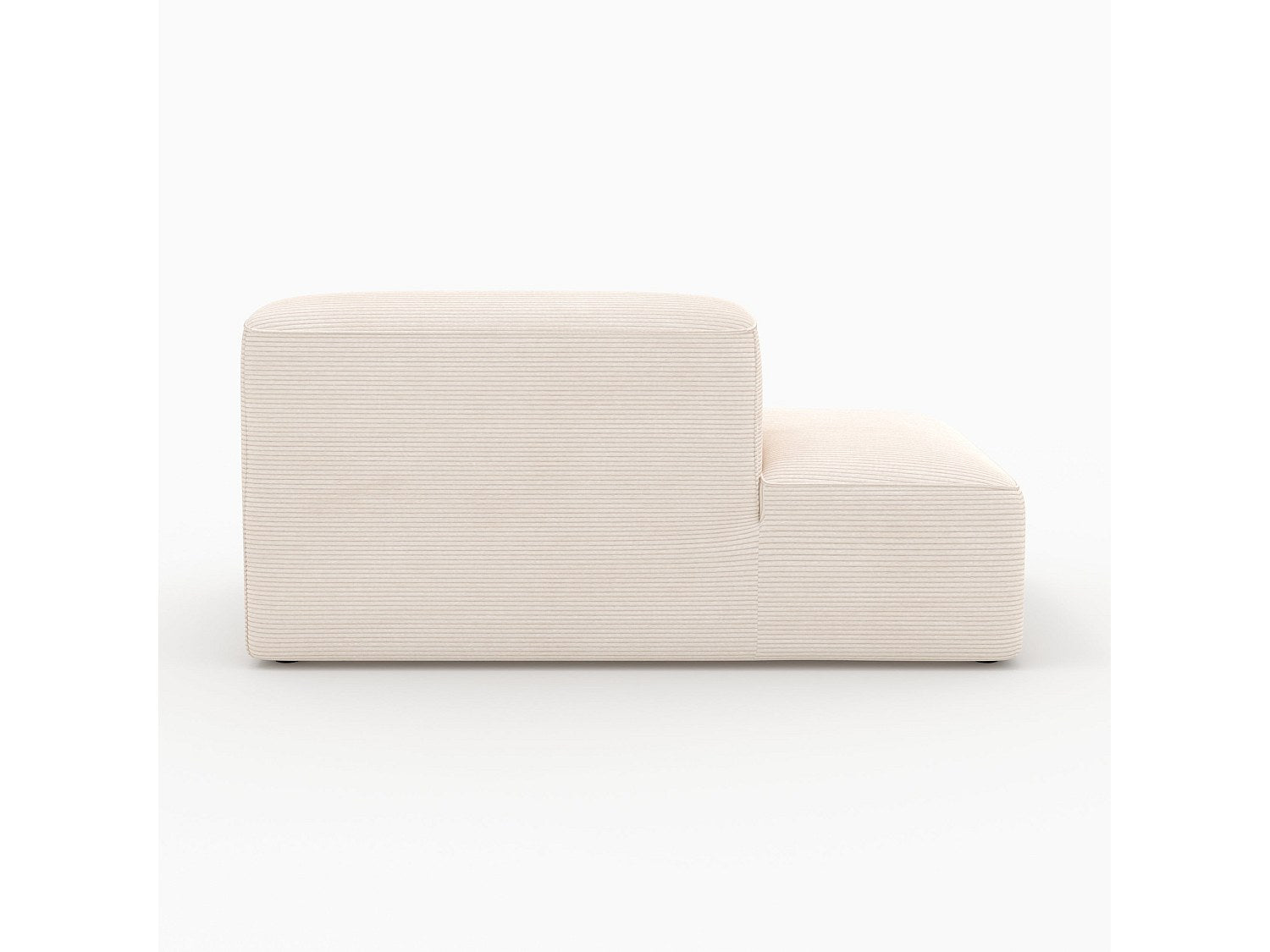 Méridienne pour canapé modulable blanc velours - Mina