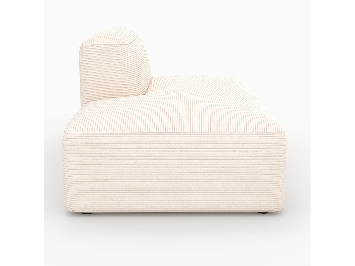 Méridienne pour canapé modulable blanc velours - Mina