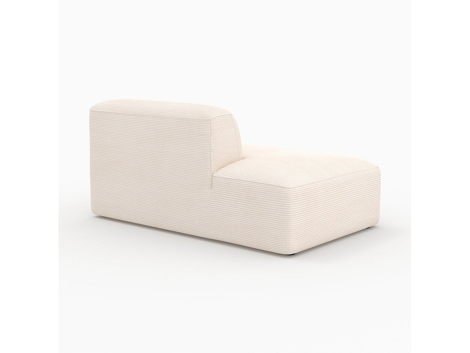 Méridienne pour canapé modulable blanc velours - Mina