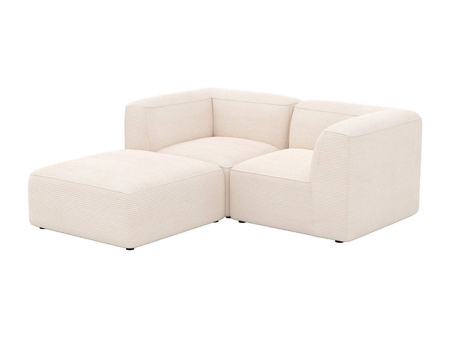 Pouf pour canapé modulable 2 places blanc velours - Mina