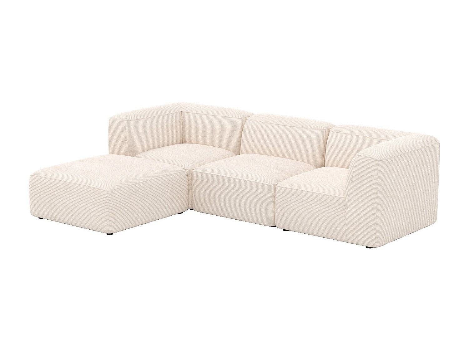 Pouf pour canapé modulable 3 places blanc velours - Mina