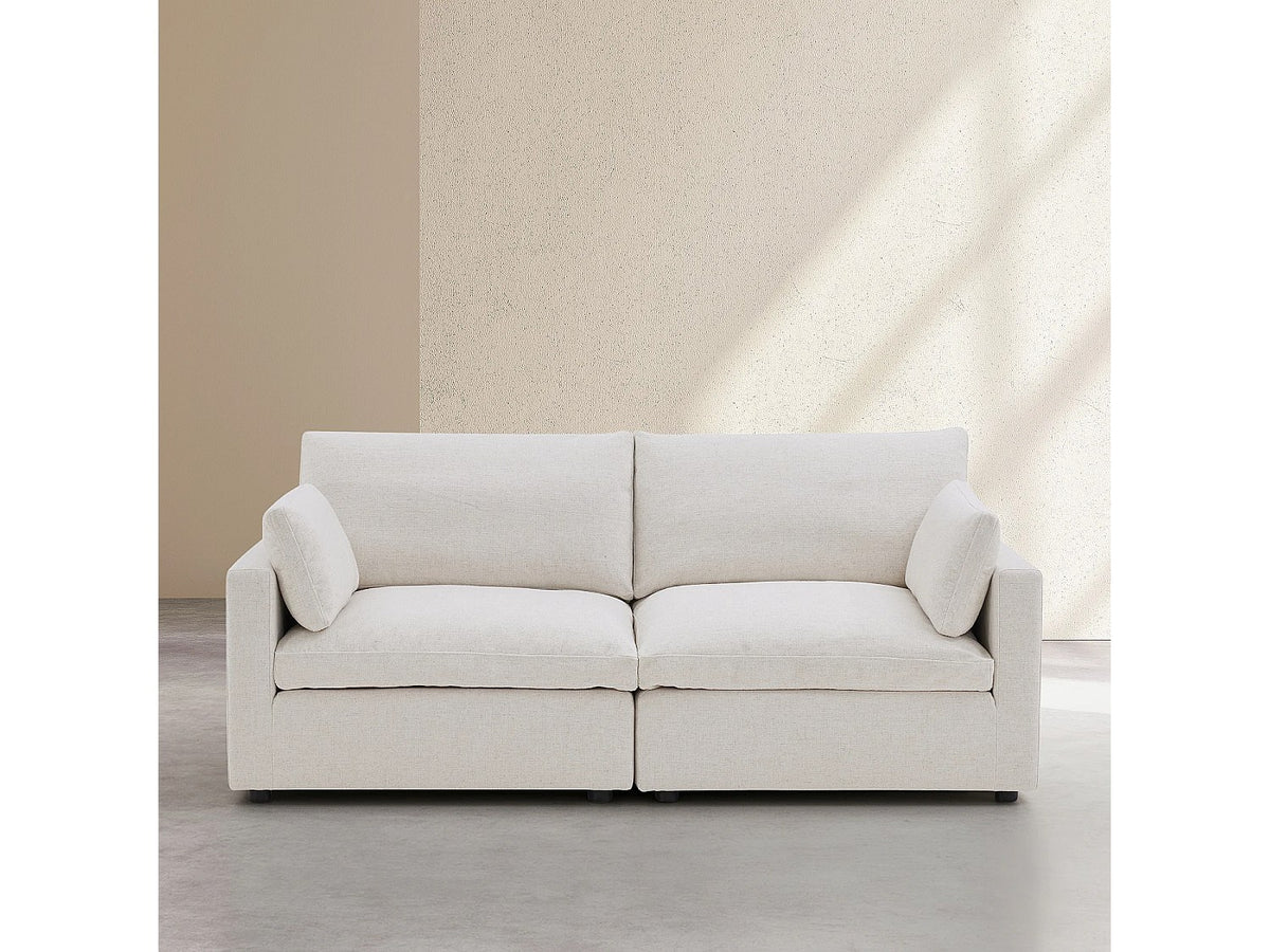 Canapé modulable 3 places beige tissu
