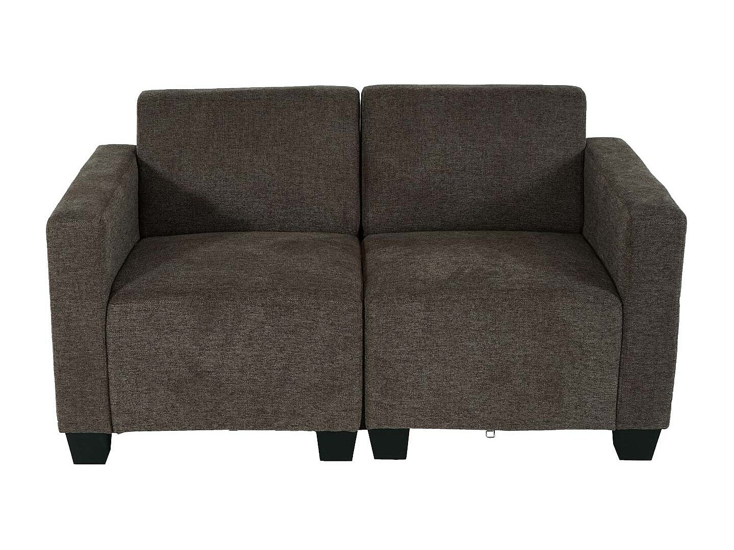 Canapé modulable 2 places marron tissu