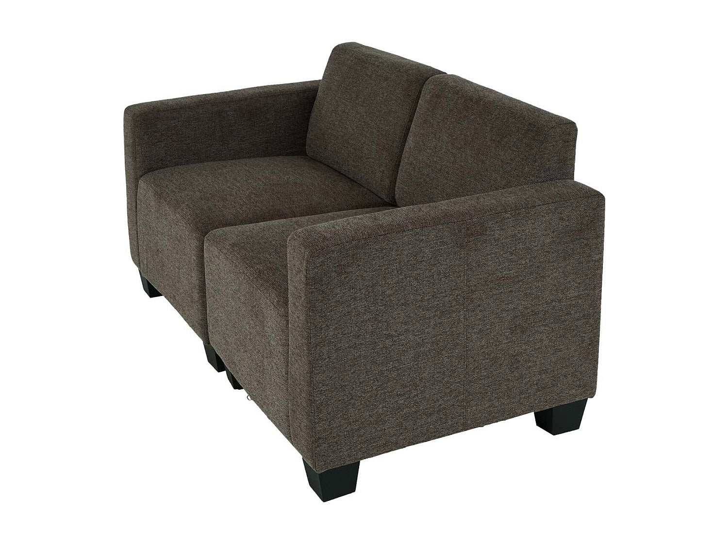 Canapé modulable 2 places marron tissu