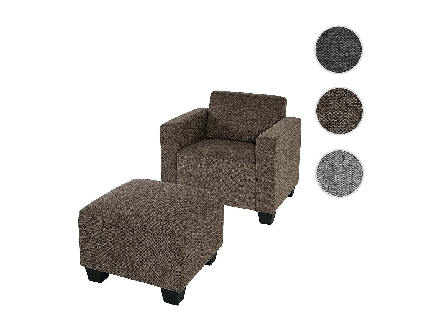 Canapé modulable 4 places marron tissu