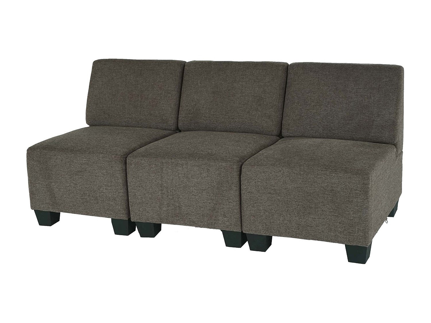 Canapé modulable 3 places marron tissu