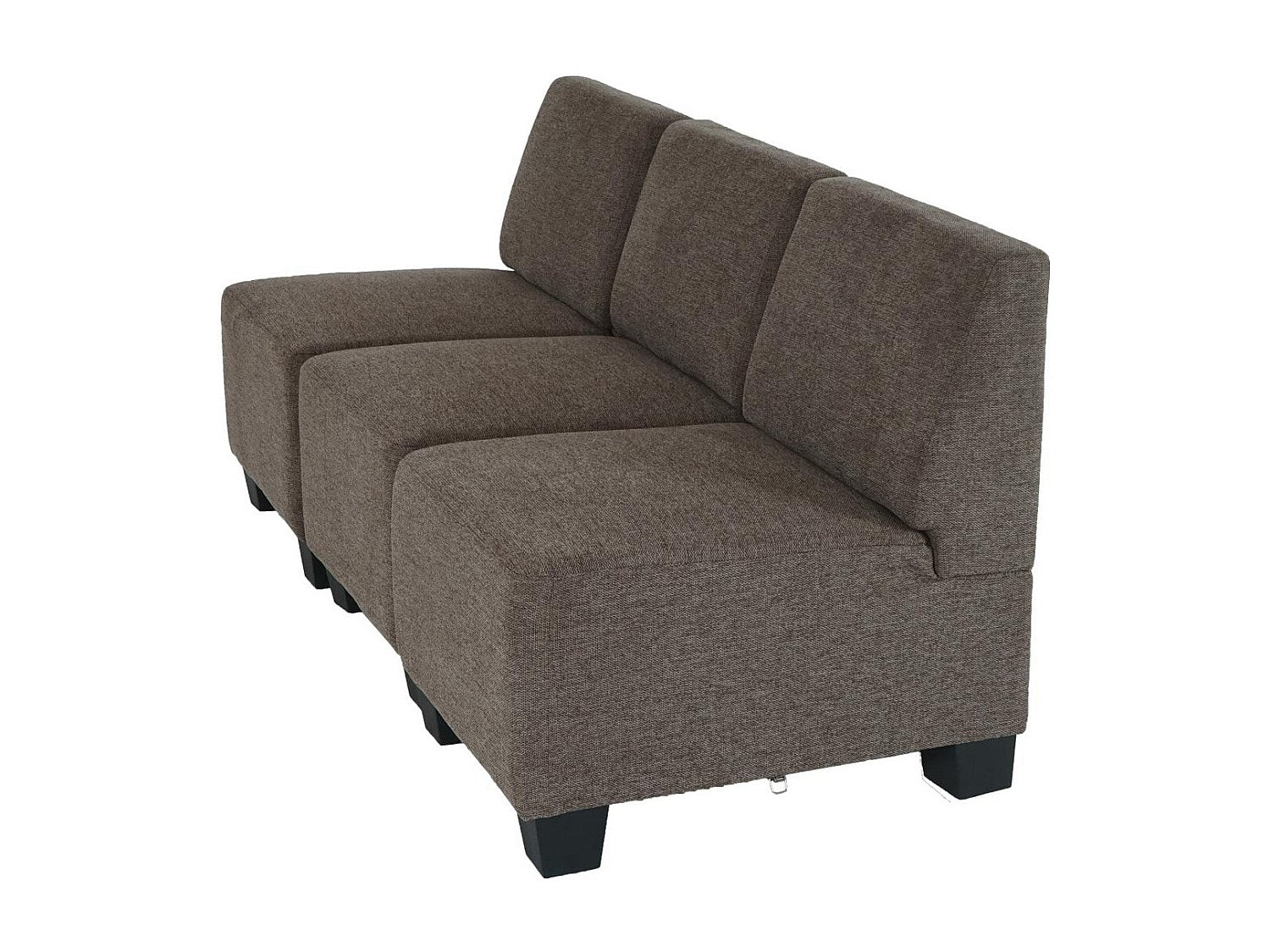 Canapé modulable 3 places marron tissu
