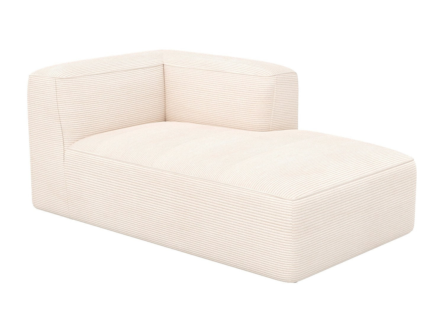 Méridienne pour canapé modulable blanc velours - Mina