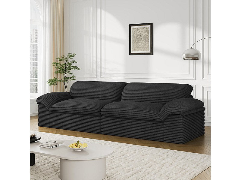 Canapé modulable 4 places noir velours