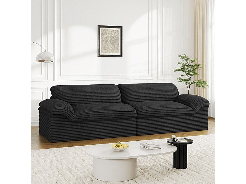 Canapé modulable 4 places noir velours