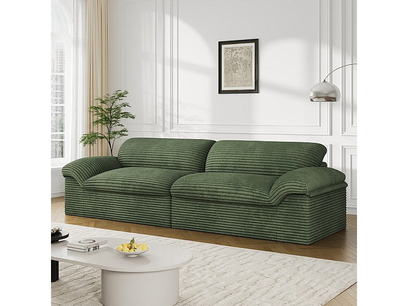 Canapé modulable 4 places vert velours