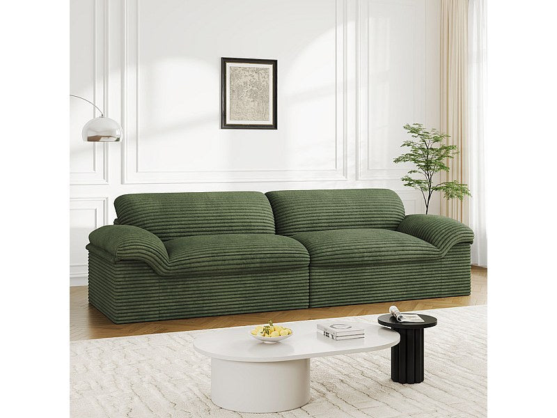 Canapé modulable 4 places vert velours