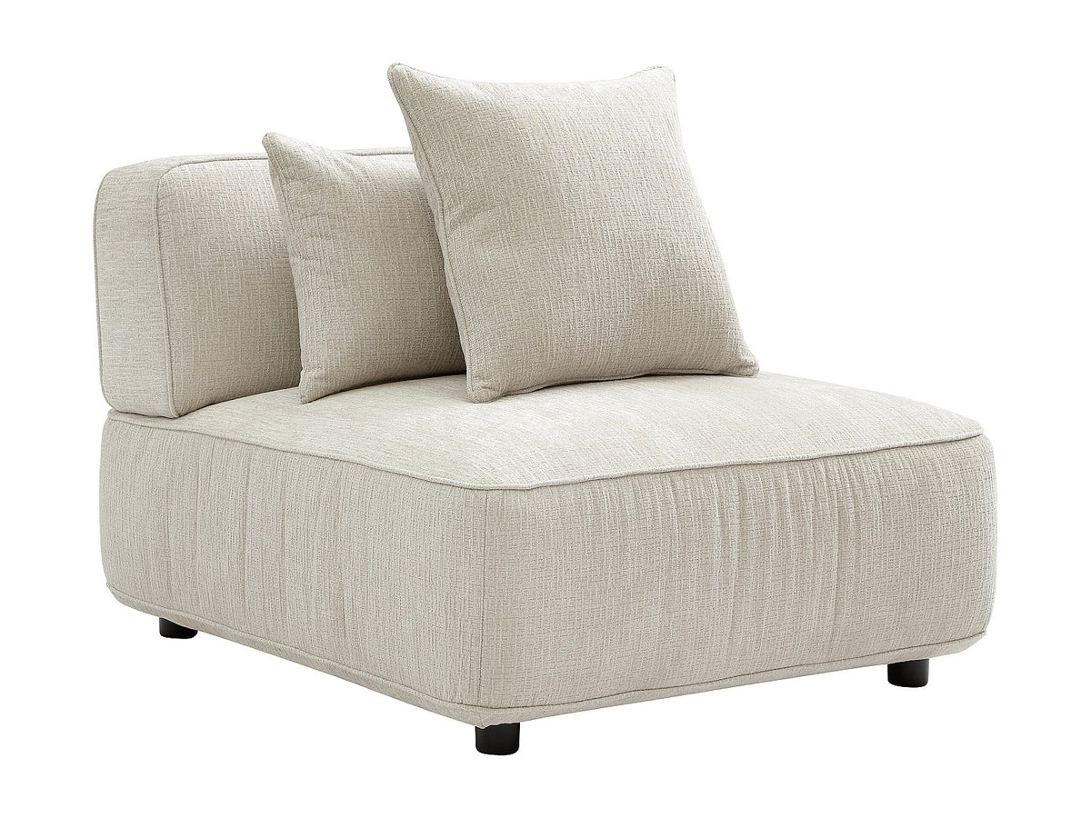 Canapé modulable panoramique beige tissu