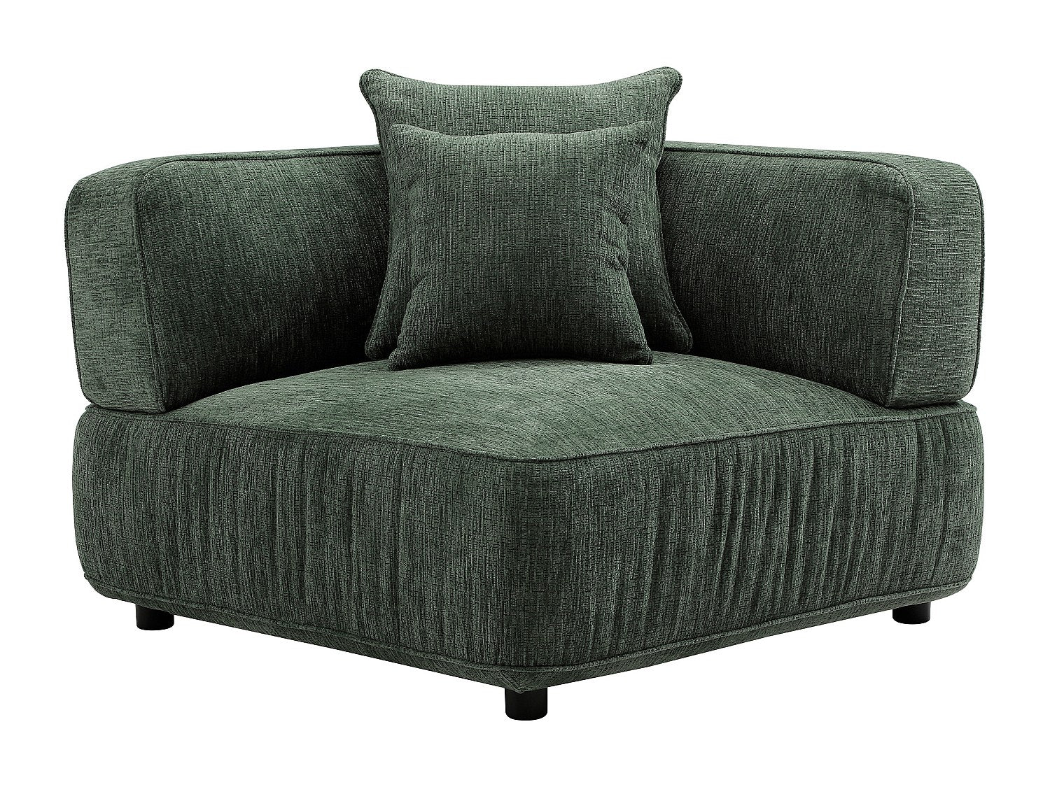Canapé modulable panoramique vert tissu