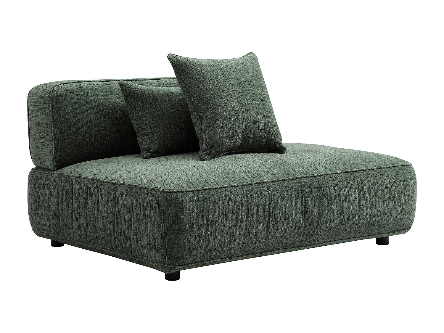 Canapé modulable 5 places vert tissu