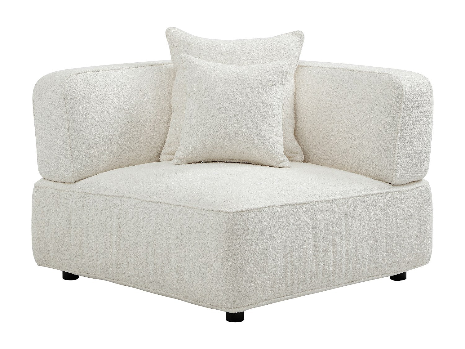 Canapé modulable 4 places blanc tissu
