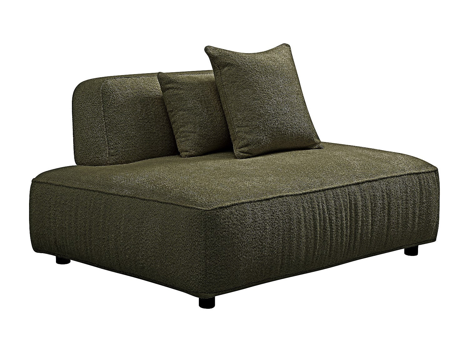 Canapé modulable 5 places vert tissu