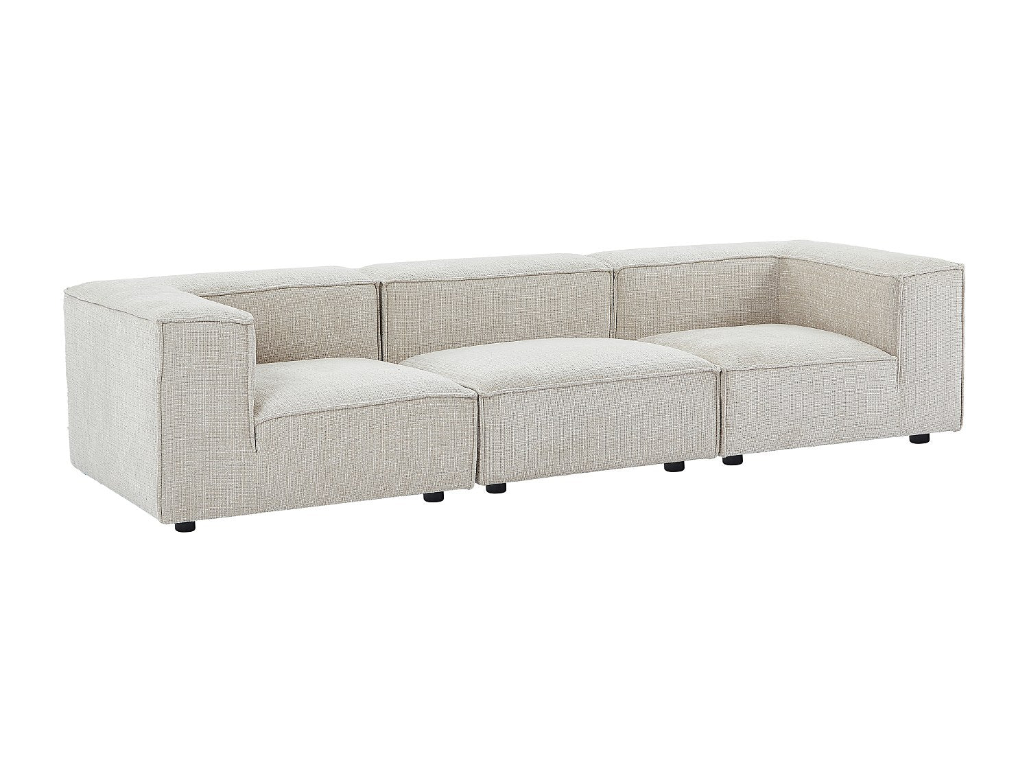 Canapé modulable 4 places beige tissu