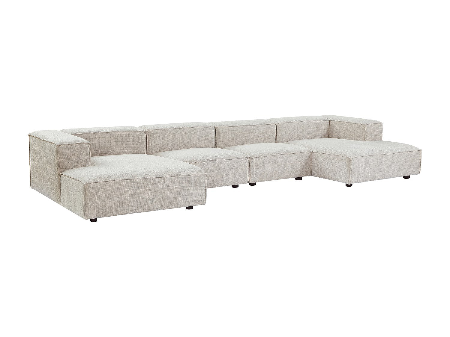 Canapé modulable panoramique beige tissu