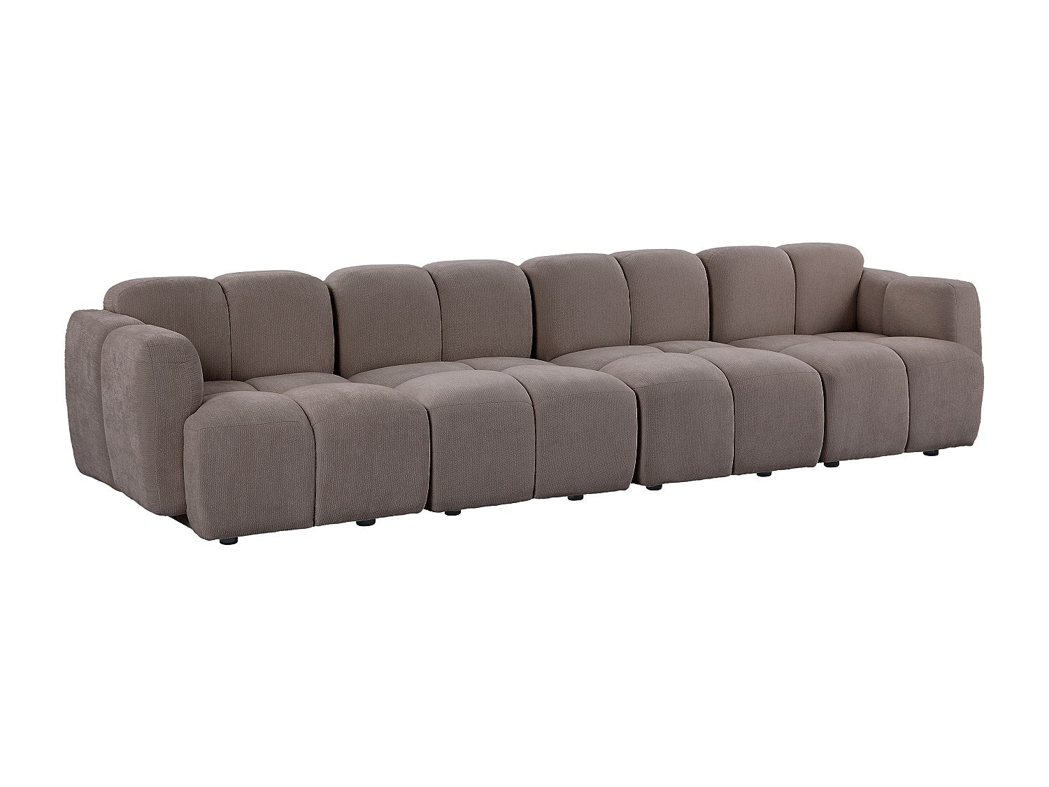 Canapé modulable 4 places taupe tissu