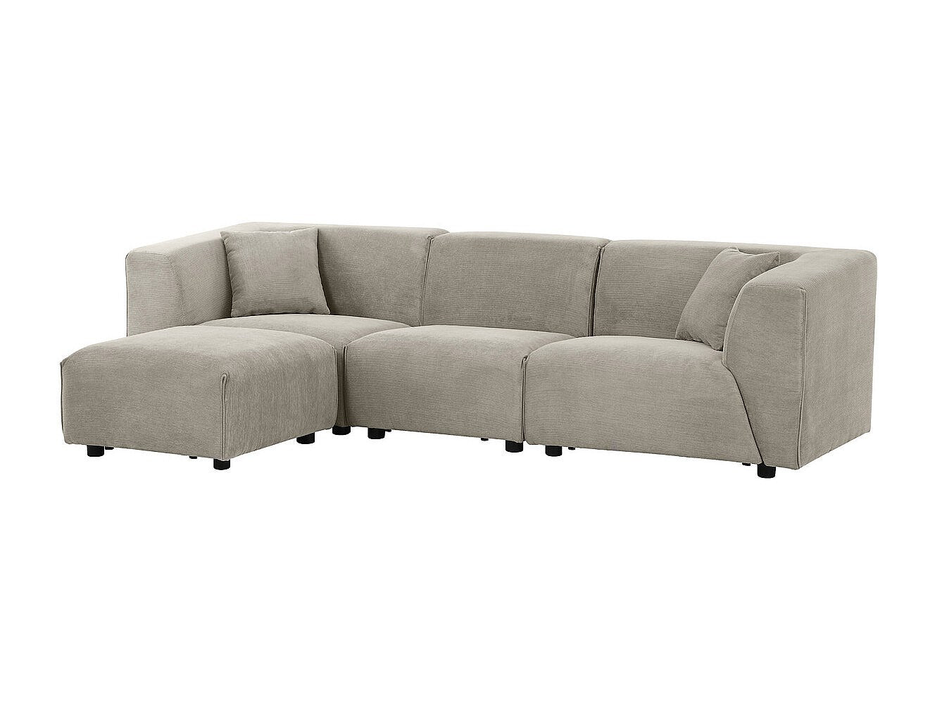 Pouf pour canapé modulable 3 places gris velours