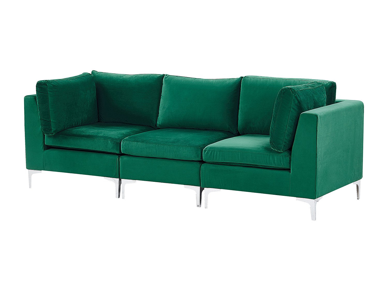 Canapé modulable 3 places vert velours
