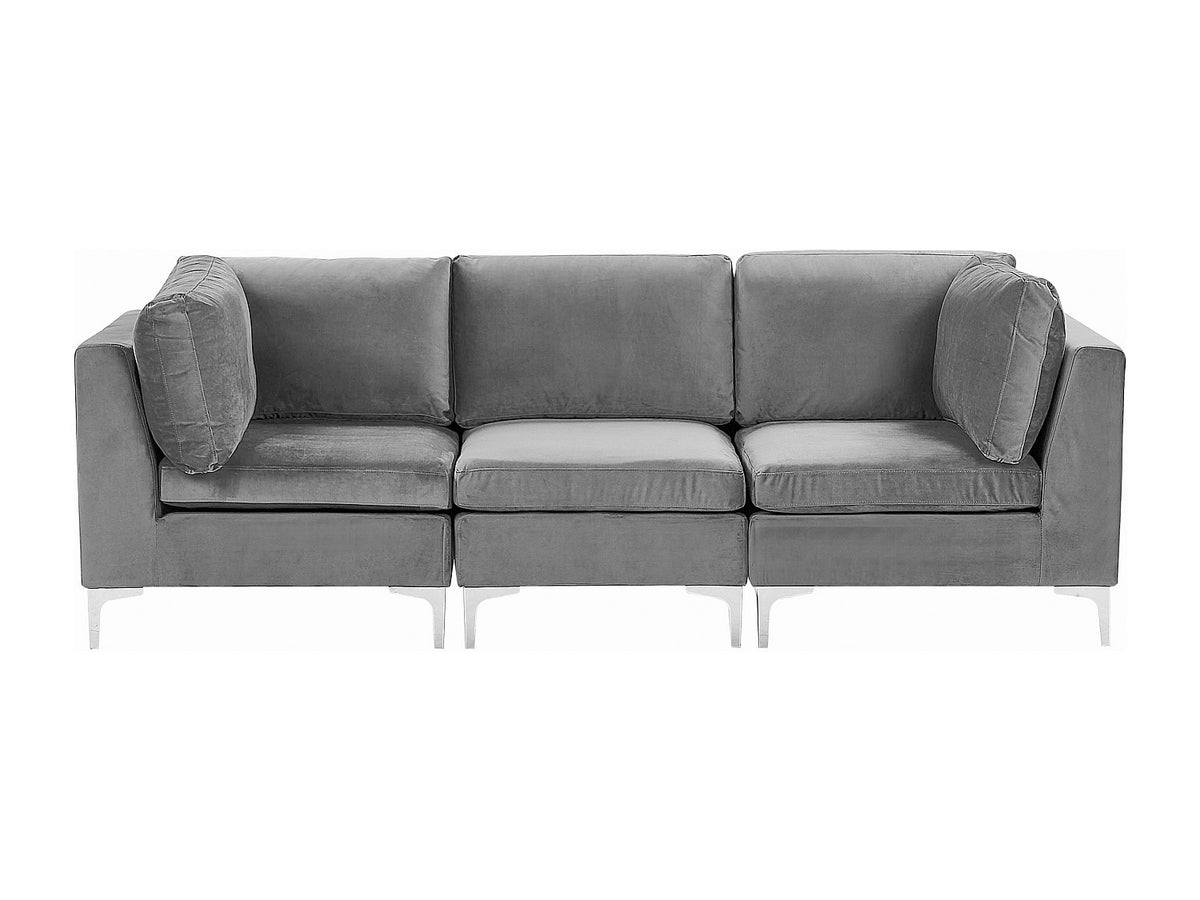 Canapé modulable 3 places gris velours
