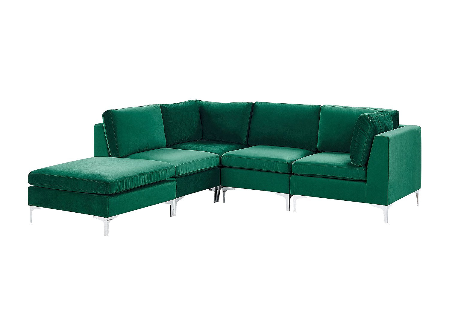Angle pour canapé modulable 4 places vert tissu