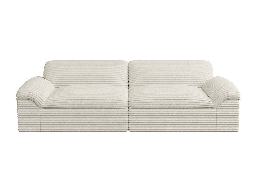 Canapé modulable 4 places beige velours