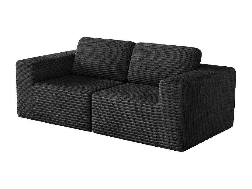 Canapé modulable 2 places noir velours