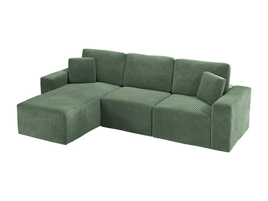 Méridienne pour canapé modulable 3 places vert velours