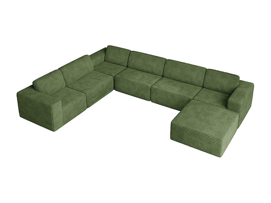 Pouf pour canapé modulable panoramique vert velours