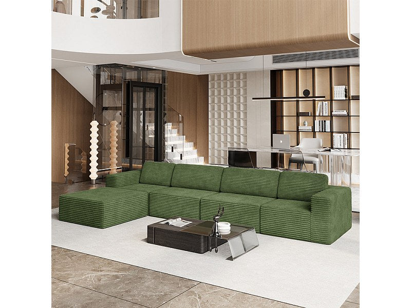 Pouf pour canapé modulable 4 places vert velours