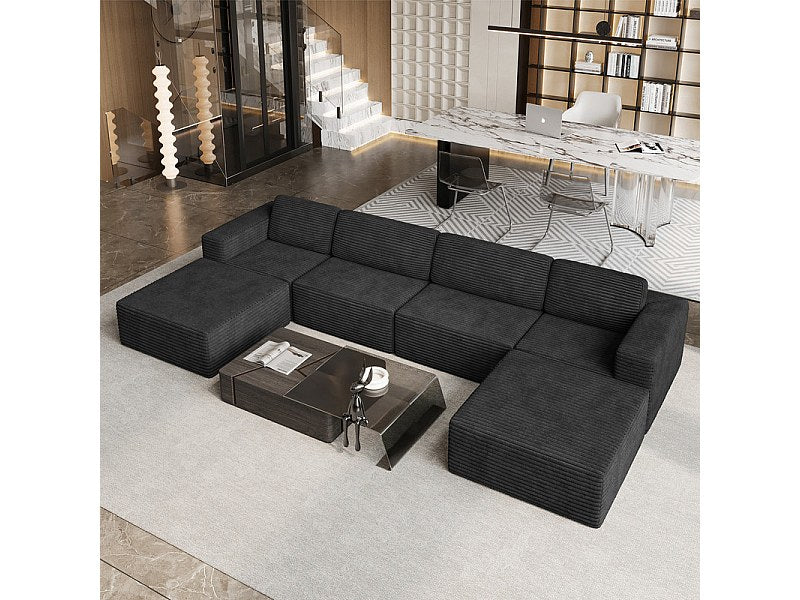 Angle pour canapé modulable 4 places noir velours