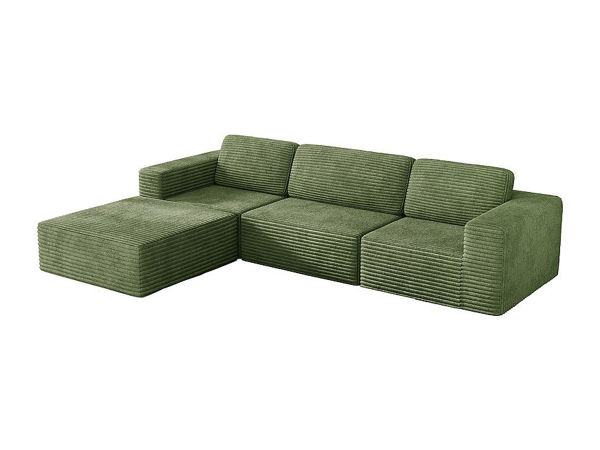 Pouf pour canapé modulable 3 places vert velours