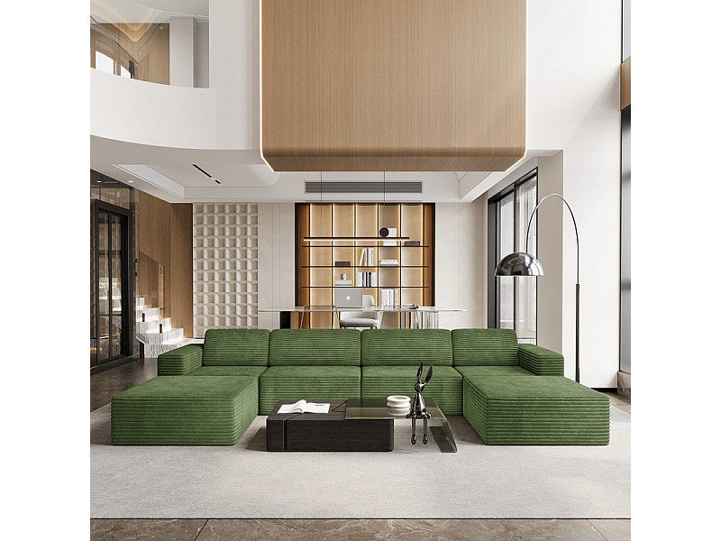Angle pour canapé modulable 4 places vert velours