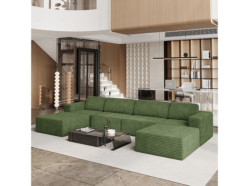 Angle pour canapé modulable 4 places vert velours