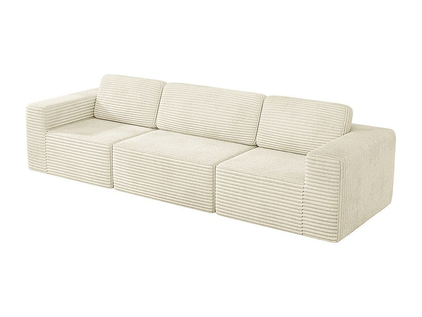 Canapé modulable 3 places beige velours