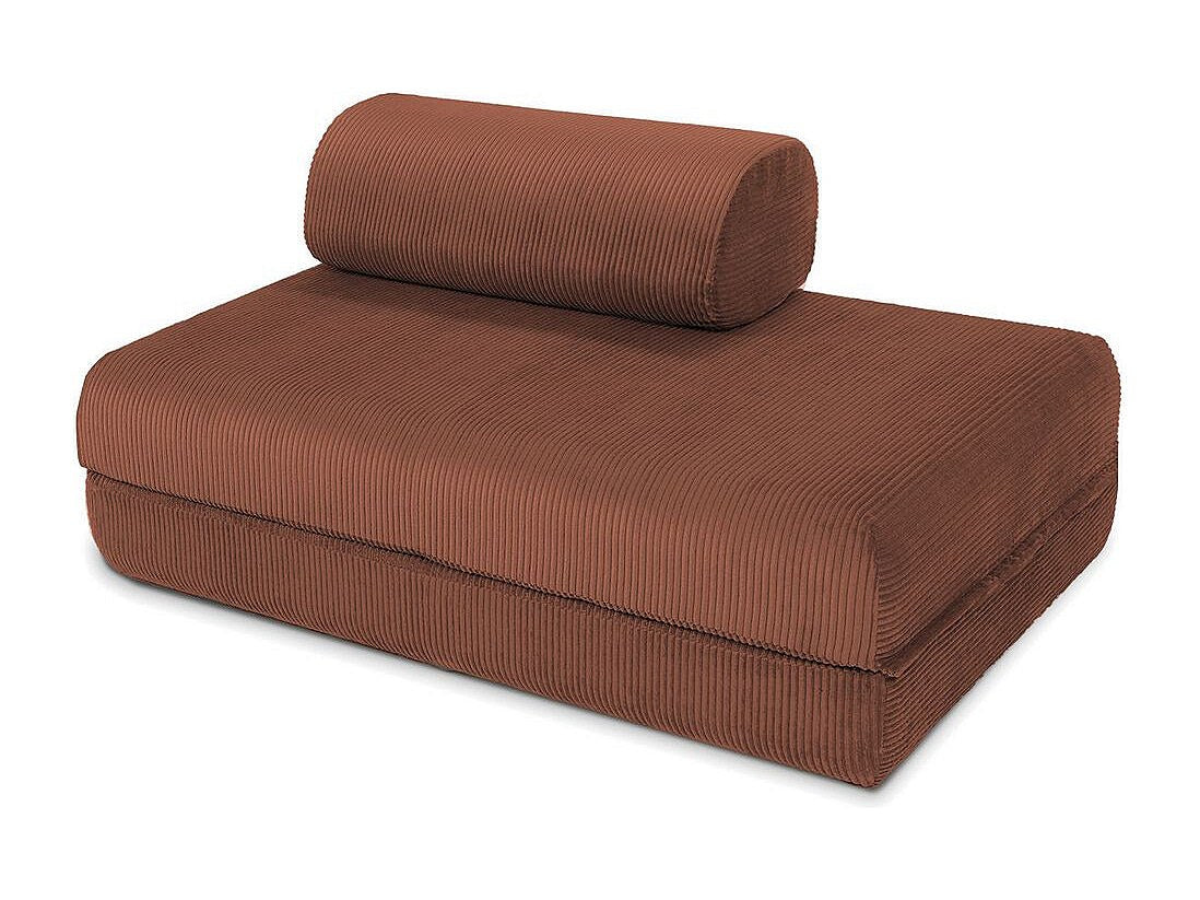 Canapé modulable convertible 2 places orange velours